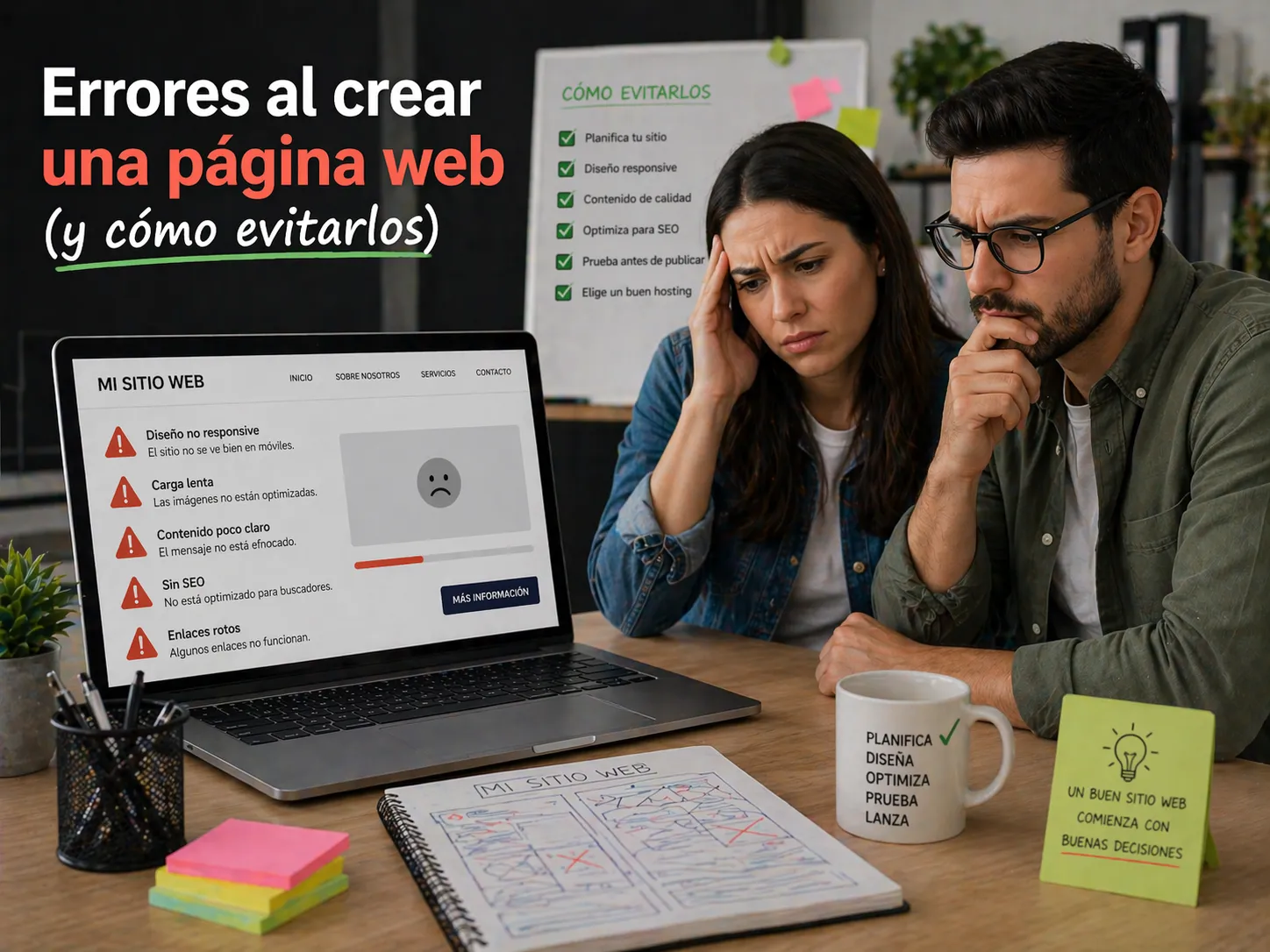 Errores al crear una página web (y cómo evitarlos)