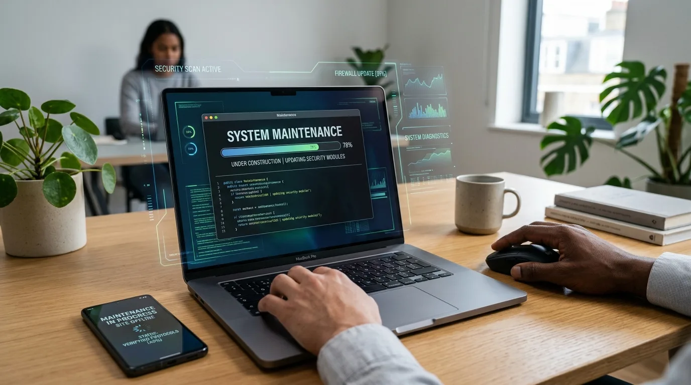 Mantenimiento y Soporte Continuo para Sitios Web en México Proceso de mantenimiento y soporte de una página web profesional con un desarrollador en México.