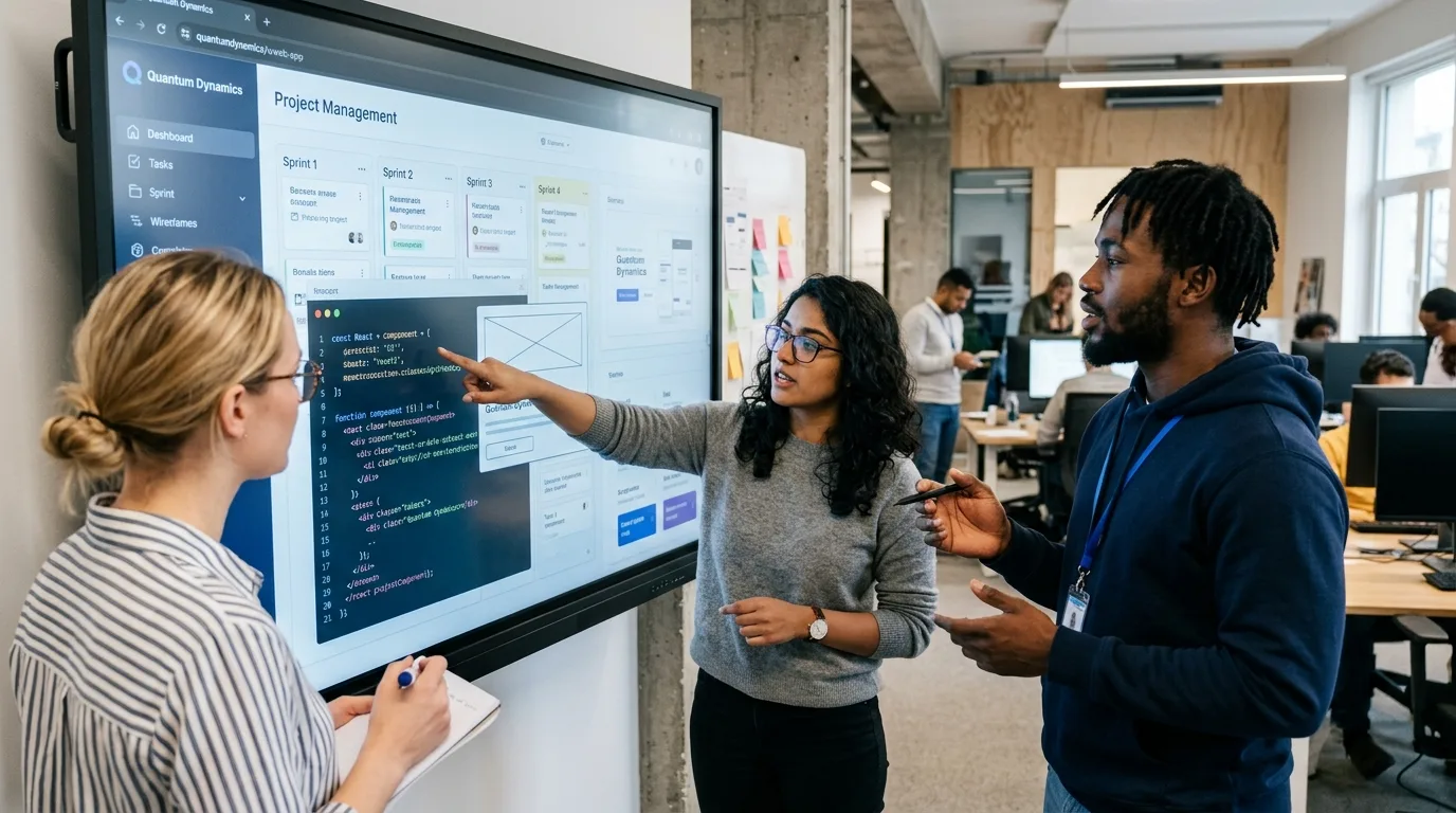 Páginas Web Responsivas y Optimizadas por Diseñadores Web en Mazatlán Una misma página web con un diseño limpio y moderno, adaptada y visualizada perfectamente en tres dispositivos diferentes: un monitor de escritorio, una tablet y un teléfono móvil.