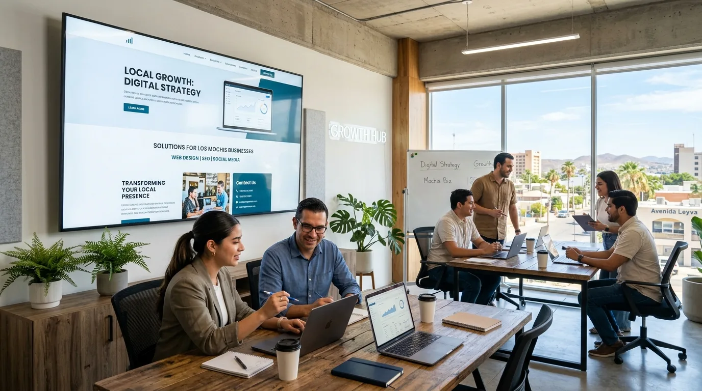 Estrategia de Diseño Web para Negocios en Los Mochis Profesionales en Los Mochis analizando un diseño web moderno y funcional para una estrategia digital exitosa.