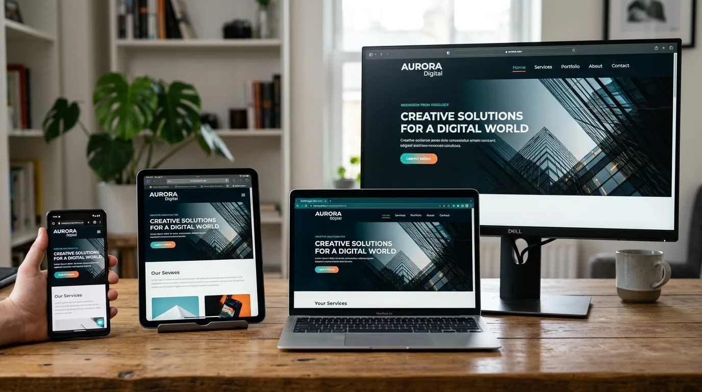 Diseño Web Responsivo Multiplataforma Diferentes dispositivos mostrando un diseño web responsivo, adaptándose perfectamente a pantallas de móvil, tablet y ordenador para usuarios en Los Mochis.