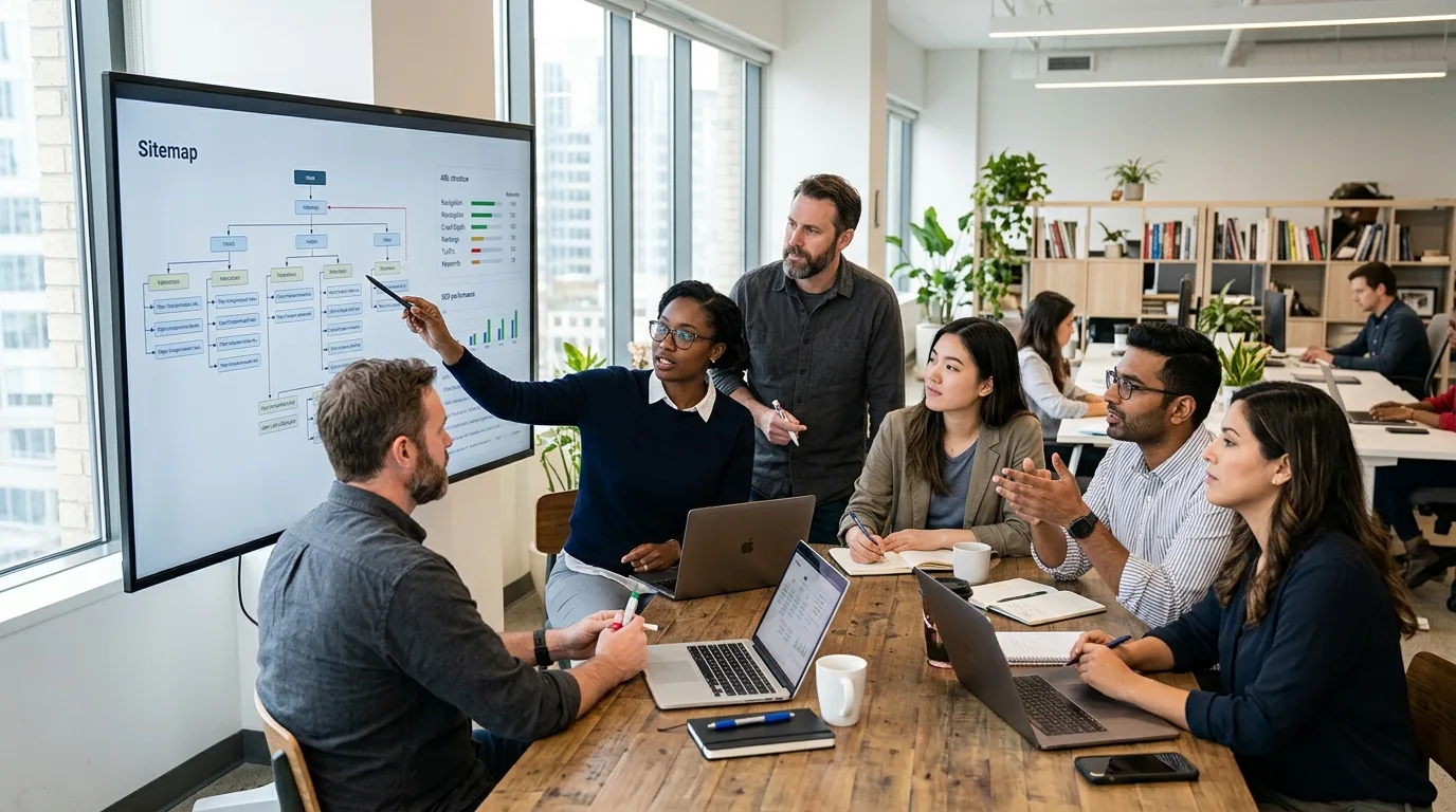 Expertos en Diseño Web y Posicionamiento para Google Equipo de Clientes con Web colaborando en la estrategia de diseño web y optimización SEO para un cliente en México.