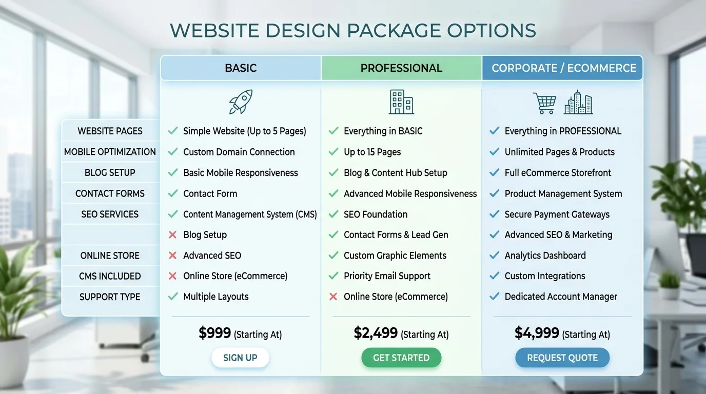 Planes Detallados de Diseño de Páginas Web en Querétaro Tabla comparativa de planes y precios de diseño web en Querétaro