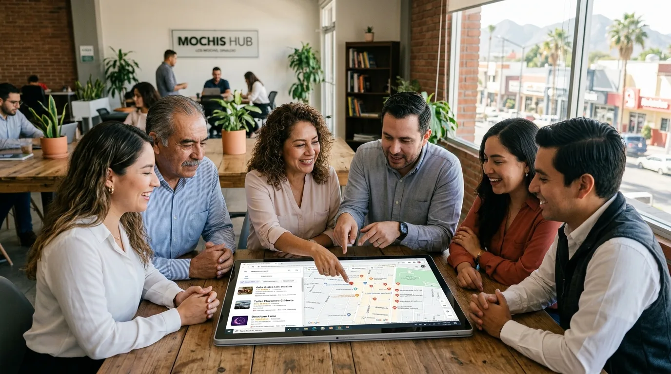 Visibilidad Local: Colaboración en Diseño Web para Negocios en Los Mochis Empresarios de Los Mochis colaborando en el diseño web de su negocio.