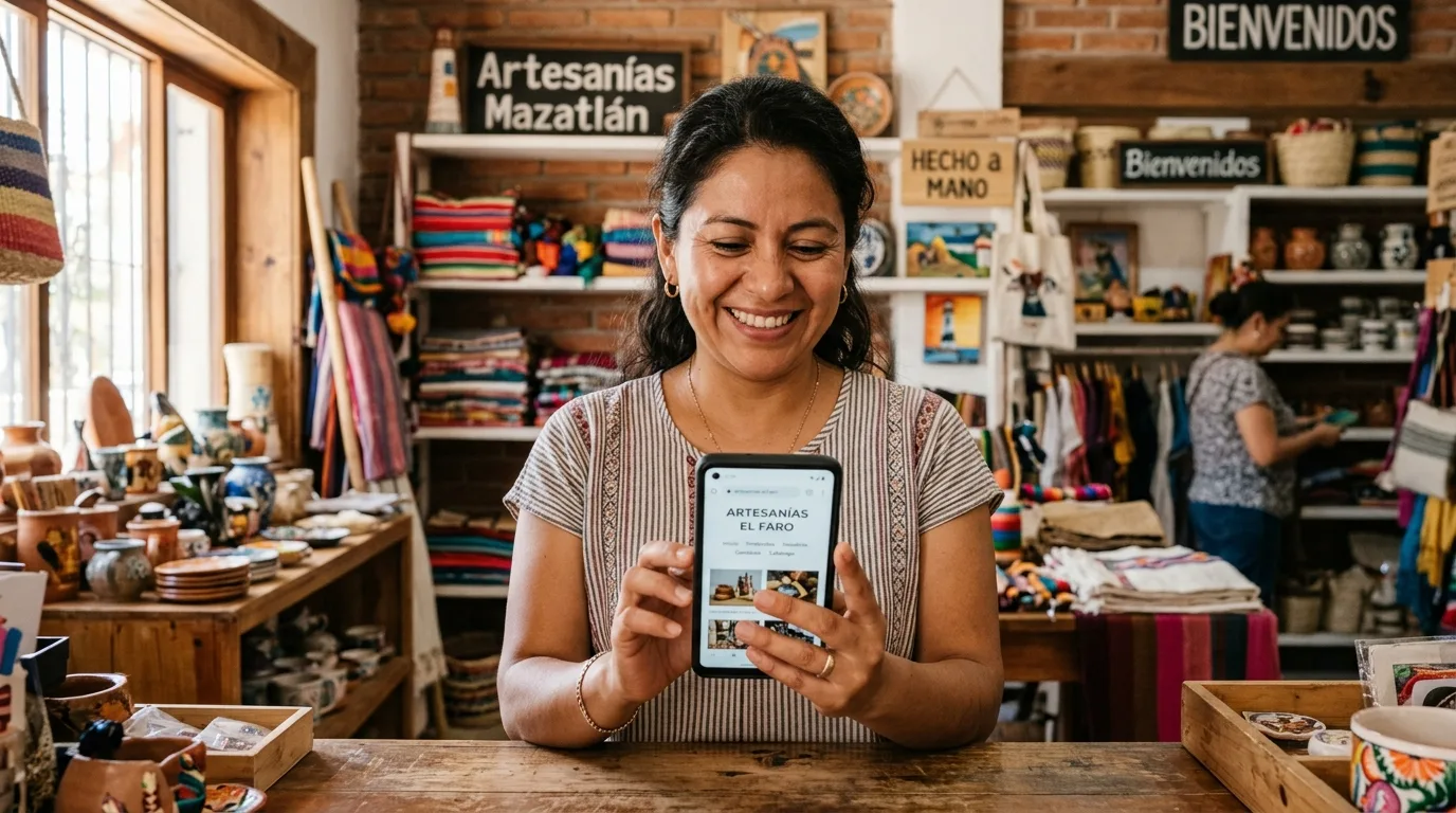 Páginas Web en Mazatlán: Optimizadas y Responsivas para Móviles Una mano sosteniendo un smartphone que muestra una página web optimizada y atractiva.